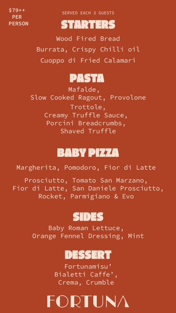 set menu fortuna singapore for groups